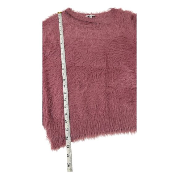 Ivory Rose Womens Size L Fuzzy Pink Asymmetrical Cutout Sweater Y2K Whimsygoth - Picture 12 of 12